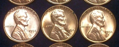 1954-PDS UNC/BU WHEAT CENTS - TOUGH COINS - SEE PICS!!