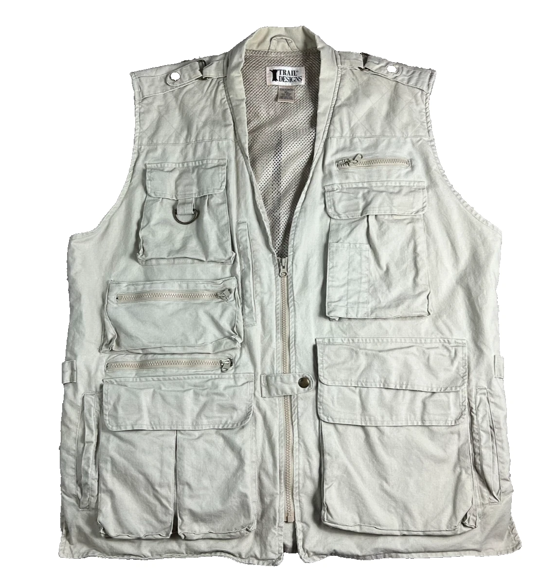 Vintage Woolrich Trail Designs Utility Fishing Photography Cargo Vest Size XL