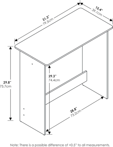 Simplistic Scrivania per Computer, Legno, Rosa, 39.37 X 80 X 75.57 Cm - Foto 3 di 12