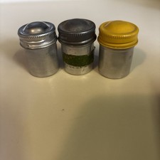 Vintage Metal 35mm Film Canisters lot of 3 