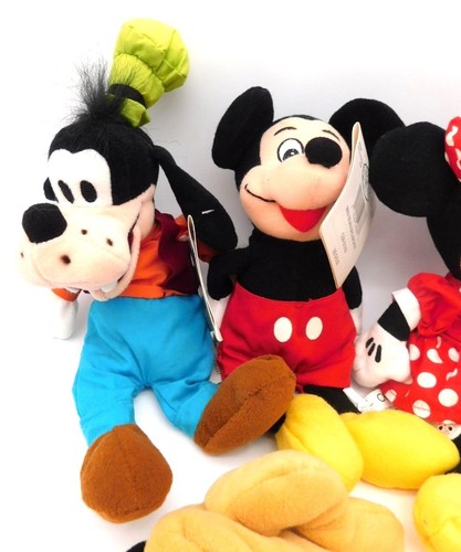 5 Disney Store Mickey Mouse and Friends Beanie Plush w/ Tags Goofy Pluto Donald - Afbeelding 2 van 6