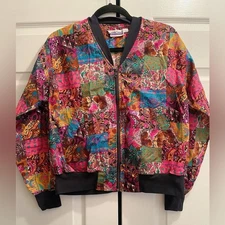 Festival Vintage Hippie Boho Rave Patchwork Colorful Bomber Jacket Dopamine 