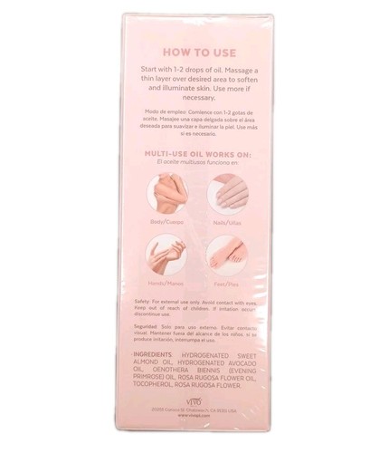 Vivo Rose Flower All Over Body Oil With Vitamin E Rejuvenate Soften Sooth Skin - Picture 4 of 5