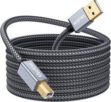 Meokse Printer Cable 25FT,USB Printer Cord 2.0 Type a Male to B Male Cable Scann