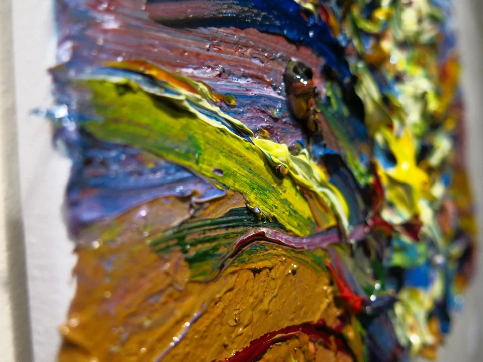 ОРИГИНАЛЬНАЯ КАРТИНА МАСЛОМ█ВИНТАЖНОЕ ИСКУССТВО█ПОДПИСАННАЯ ЭКСПРЕССИОНИСТСКАЯ ПОП█АБСТРАКТНАЯ ПРИРОДА URBAN - Изображение 4 из 4