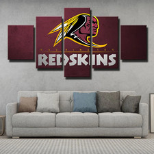 Washington Redskins NFL Football Sports Team Logo 5 Piece Panel Canvas Wall Art