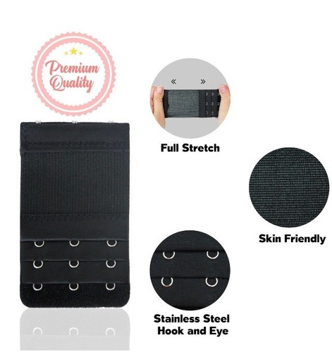 8 Sofita Bra Extenders Hook Plus Size Extenders 3 & 4 Hooks Black Nude White Red - Picture 2 of 3