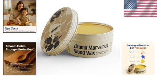 Eco-Friendly Wood Wax - Restorative Lemon Beeswax Paste for Kitchen & Furniture - Picture 2 of 8
