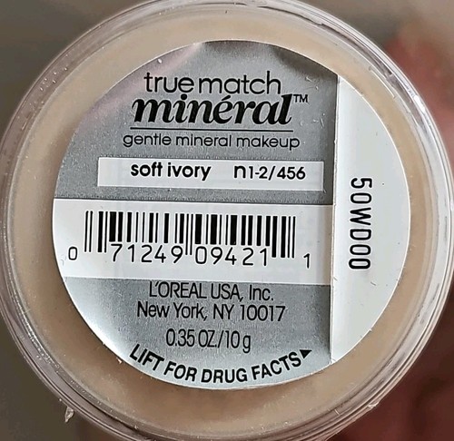 L'Oreal True Match Mineral Powder Foundation Soft Ivory n1-2 Sealed - Picture 4 of 4