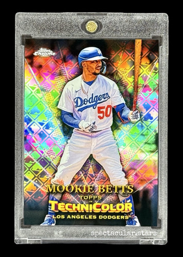 Mookie Betts LOGO REFRACTOR STAR INSERT DODGERS MVP HIGHLIGHT ๐ฅ + HOLDER BONUS - Picture 3 of 4