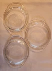 Set of 3 Vintage Pyrex 980-C Clear Glass Replacement Lid for 8 oz. Dish