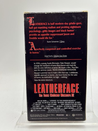 Rare Texas Chainsaw massacre 3 Promo Copy Not For Resale Leather face VHS - Picture 6 of 11