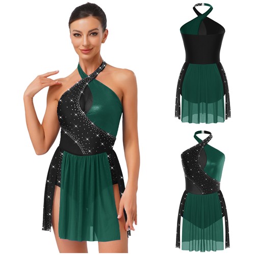 Damen Kleid modern Kostüm integrierter Slip Tanzkleidung Bühne Body - Bild 45 von 81