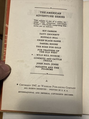 VINTAGE Wild Bill Hickok, A M Anderson Juvenile historical series American West - Foto 7 di 20