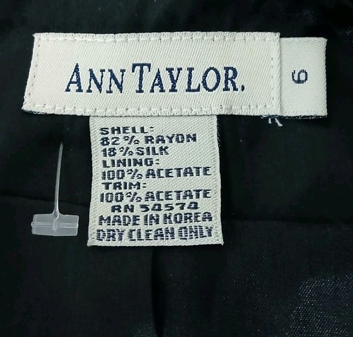 Ann Taylor Vest Size 6 Black Velvet Rayon Silk Tie Back Knot Button Vintage - Picture 12 of 12
