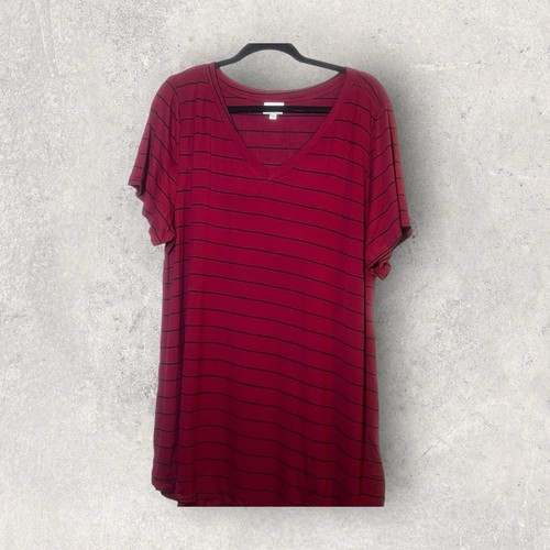 LuLaRoe Christy T - NWT- 3XL-Maroon And Black Stripe - Picture 2 of 6