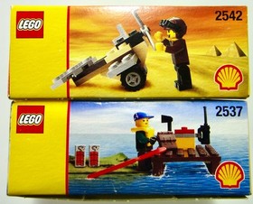 LEGO Shell Promotional: 2542 Adventurers Aeroplane & 2537 Town Extreme Team Raft