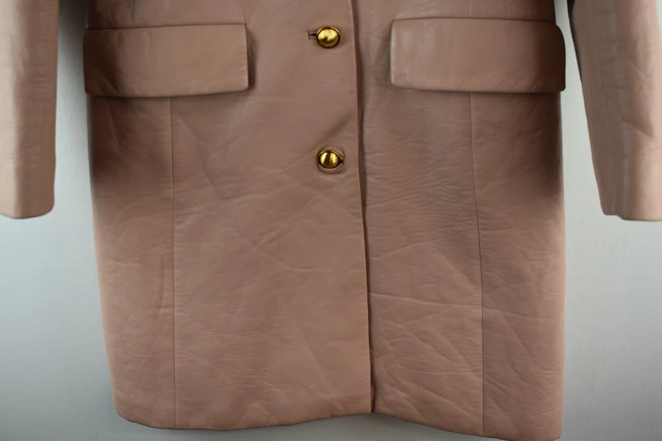 Abrigo MIU MIU Rosa Piel de Cordero Talla 40 Mujer Cuello Abotonado Informal Exterior Foto 3 de 4