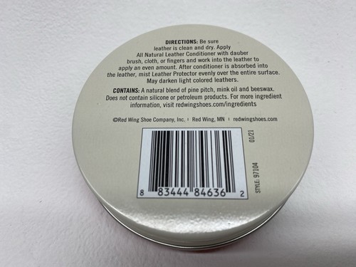 Acondicionador de cuero natural Red Wing Shoes 85 g (3 oz) 97104 cuidado de botas y zapatos - Imagen 2 de 2