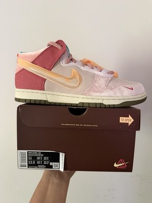 Size 11 - Nike Social Status x Dunk Mid Strawberry Milk New DJ1173-600