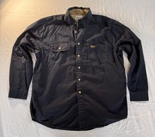 Carhartt S111 Work Twill Shirt Men  s L Dark Navy 100 Cotton Vintage 2003