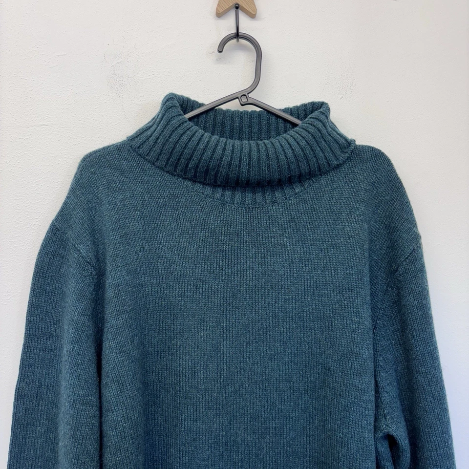 Seasalt Roll Neck Jumper Size 26 28 Green Braque Chunky 80% Wool New RRP £72.95 - Image 3 of 4