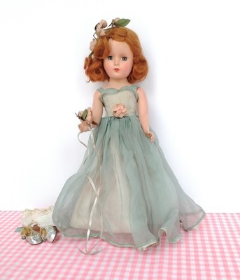 1950s Madame Alexander 14'' Princess Margaret Bridesmaid Redhead Blue Dress HTF