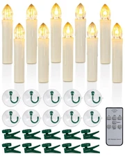 10PCS LED Flameless Window Candles with Remote Timer, Flameless Taper Candles...