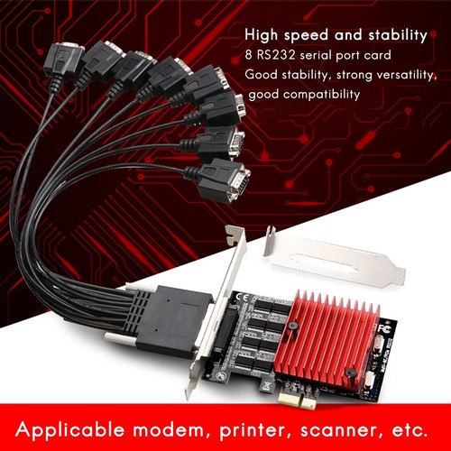Carte d'extension PCIE vers 8 ports RS232 PCI-E 8 ports DB9 carte série 8-Ch4783 - Photo 3/6