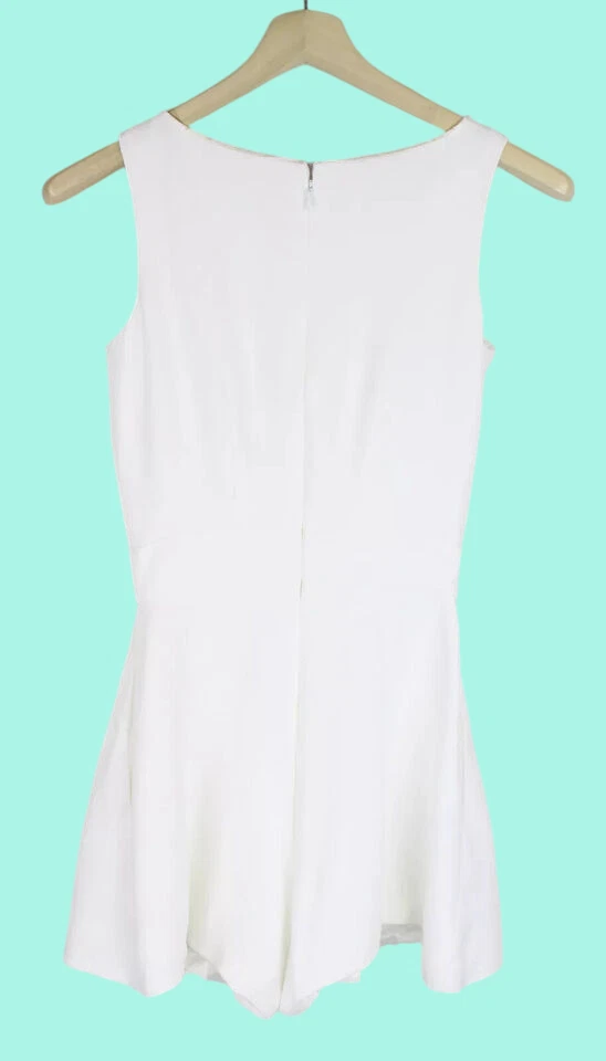 SUISTUDIO Haven Mono Mujer UK 6 Sin Mangas Forrado Blanco Con Bolsillos - Imagen 2 de 4