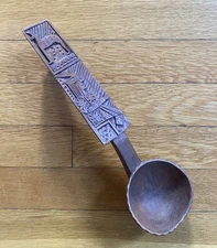 Antique/Vintage Wooden Spoon/Scoop Primitive Folk Art Carved Treen Native