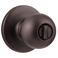 Kwikset 300P 11P CP 93001-867 Polo Bed and Bath Knob in Venetian Bronze, Privacy