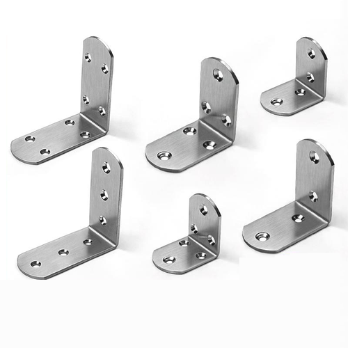 84/65/50mmRight Angle Bracket L-Shaped Corner Brace Shelf Stainless Steel Silver - Picture 4 of 12