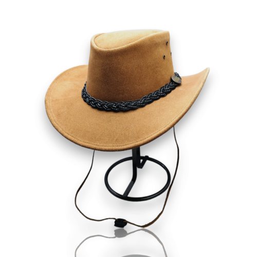 Australischer westlicher Stil Wildleder Cowboy Bush Hut geflochtenes Band Kinnriemen - Bild 16 von 19