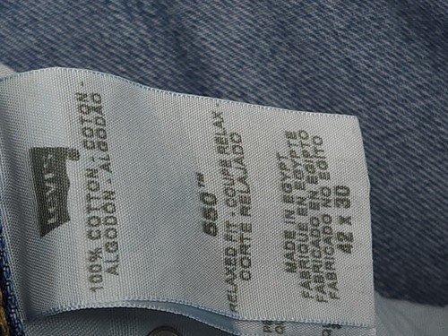 Levis 550 42x30 Men's Red Tab Y2K Blue Jeans Relax Fit Med Wash EUC - Picture 5 of 8