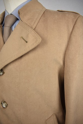 1939-49 Stratojac Solid Light Brown Suede Four Button Overcoat Size: 42 - Large - Picture 4 of 10