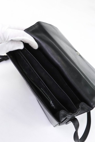 Vintage Must de Cartier Black Leather Flap Crossbody Bag - Picture 12 of 16