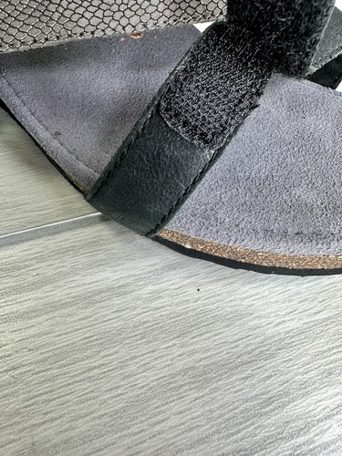 Aetrex Brynn Quarter Strap Keilabsatz Damensandalen Größe 10,5 schwarze Lederschuhe - Bild 7 von 15