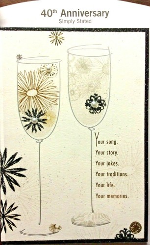 40TH ANNIVERSARY Card for FRIENDS or Family Members 3 choices Hallmark 70A - Bild 1 von 9