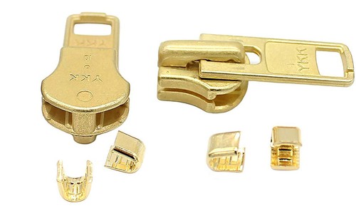 YKK Zipper Repair Kit Solution #10 Auto Lock Sliders Aluminum, Antique or Brass - Picture 2 of 7