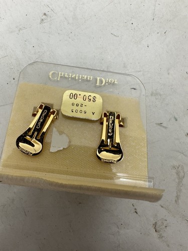 Pendientes Cristian Dior - Conjunto de lapislázuli azul y cristal en oro - De colección años 90#R1 - Imagen 3 de 4