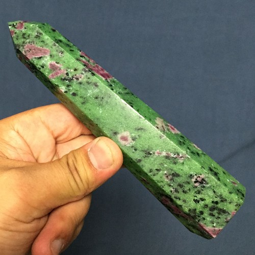 256g Natural Red Ruby in Green Zoisite Crystal Gem POINT HEALING ip0007 - Picture 7 of 12