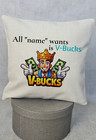 Personalised Funny Gamer V-Bucks Fort cushion cover Christmas Birthday boy gift
