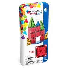 MAGNA TILES microMAGS Magnetic Building Blocks Travel Set 26 Pieces for Kids