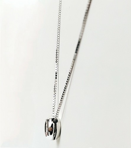 Collana punto luce con diamante a cipollina -oro Bianco- 18 Kt - FIDANZAMENTO - Imagen 5 de 9