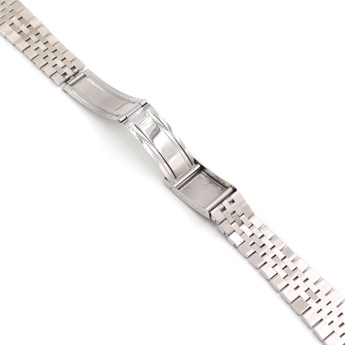 Silver Stainless Steel Hollow Curved Vintage Jubilee Bracelet Watch Band 20mm - Picture 6 of 7