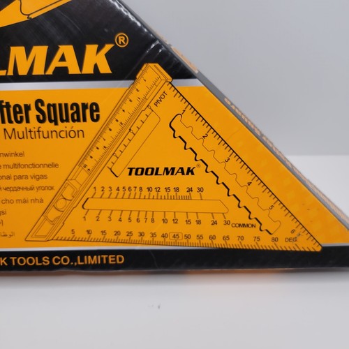 Carpenter Square TOOLMAK 7 Inch Aluminum Triangle Square, Rafter Square - Picture 10 of 15