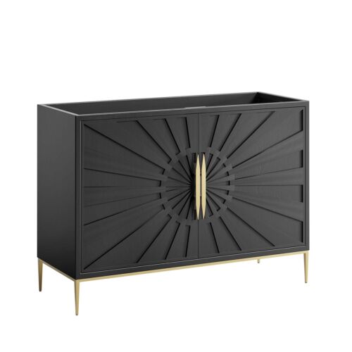 Awaken 48" Double or Single Sink (Not Included)Bathroom Vanity Cabinet in Black - Picture 2 of 10
