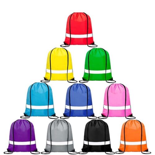 Kordelzug Rucksack mit Reißverschluss Tasche Sport Fitnessstudio Wasserdicht Cinch Sack Pack Tasche, - Bild 5 von 6