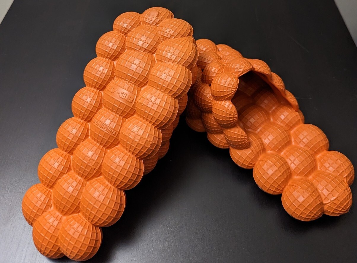 Orange Massage Bubble Slide Slippers with Jibbitz EU37/38 US Women 6.5